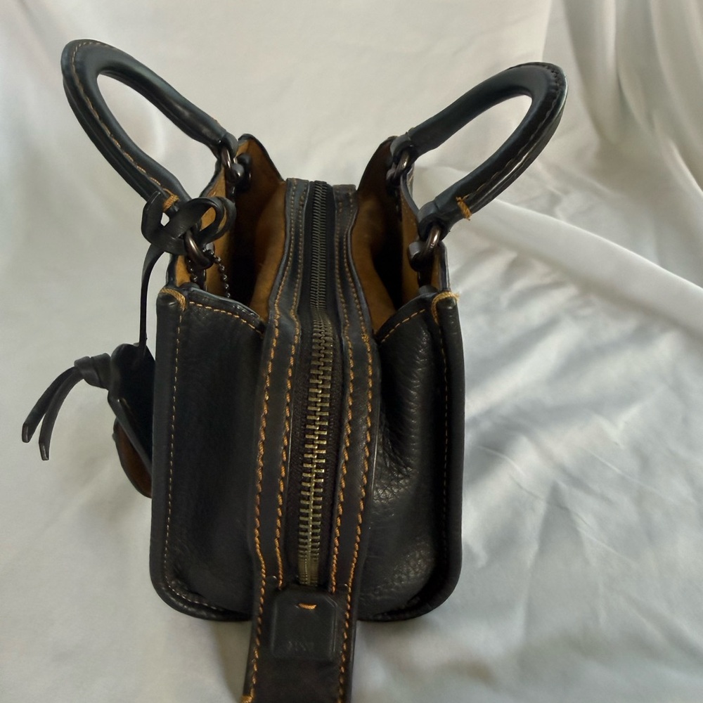 Coach Black Mini Bag with Tan Stitching - Picture 5 of 6